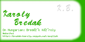 karoly bredak business card